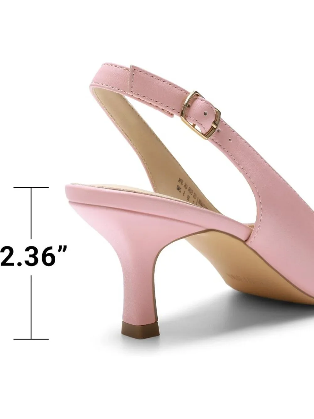 Dream Pairs Women's Pink Pu Pointed Toe Faux Leather Kitten Slingback Heels